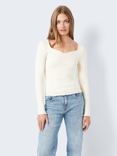 Nmanna L/S Heart Neckline Top Jrs