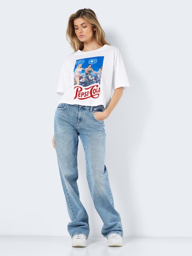 Nmamy S/S O-Neck Semi Crop Pepsi Te