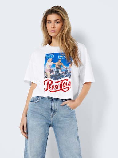Nmamy S/S O-Neck Semi Crop Pepsi Te