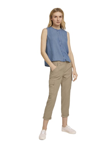 Blouse Top Denim Look