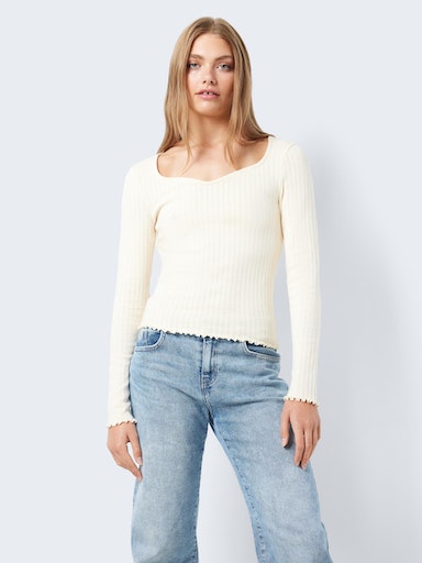 Nmanna L/S Heart Neckline Top Jrs