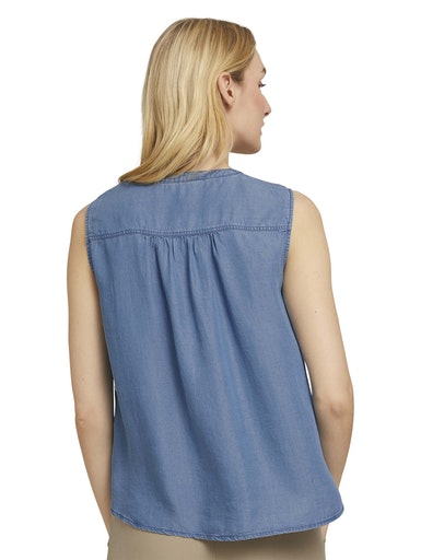 Blouse Top Denim Look