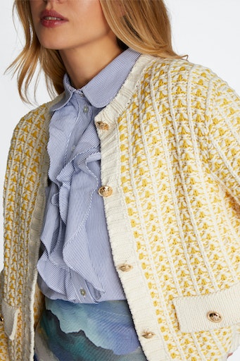Boxy Round Neck Cardigan Recycled